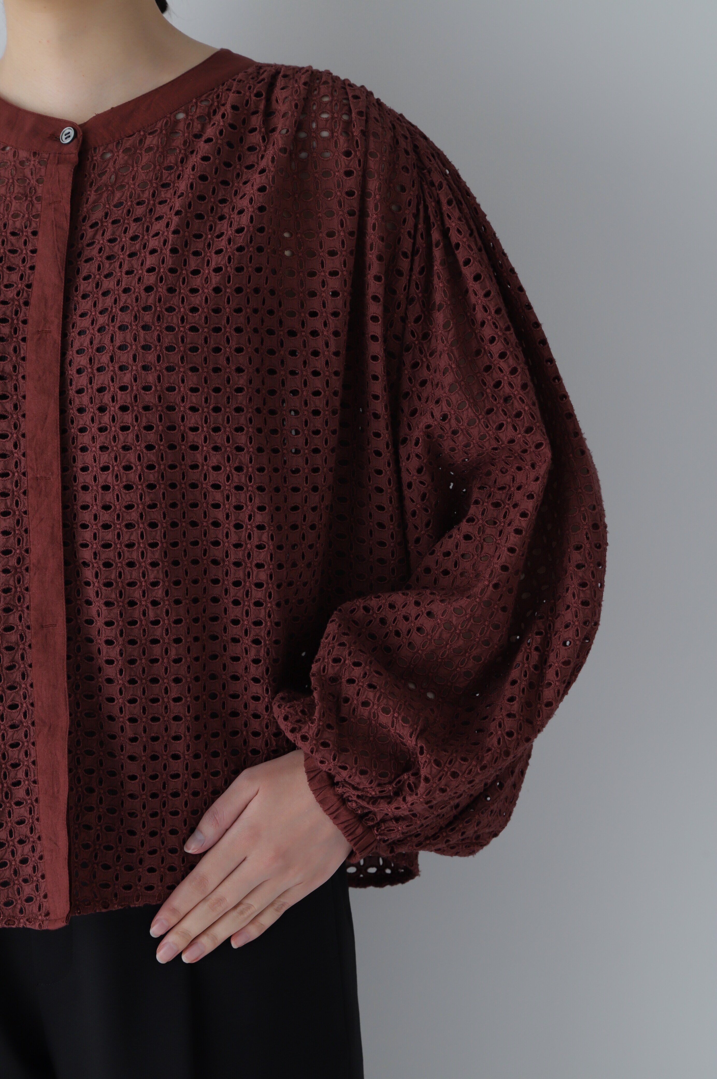  「◆ボリュームスリーブカットワークブラウス」|シャツ・ブラウス|