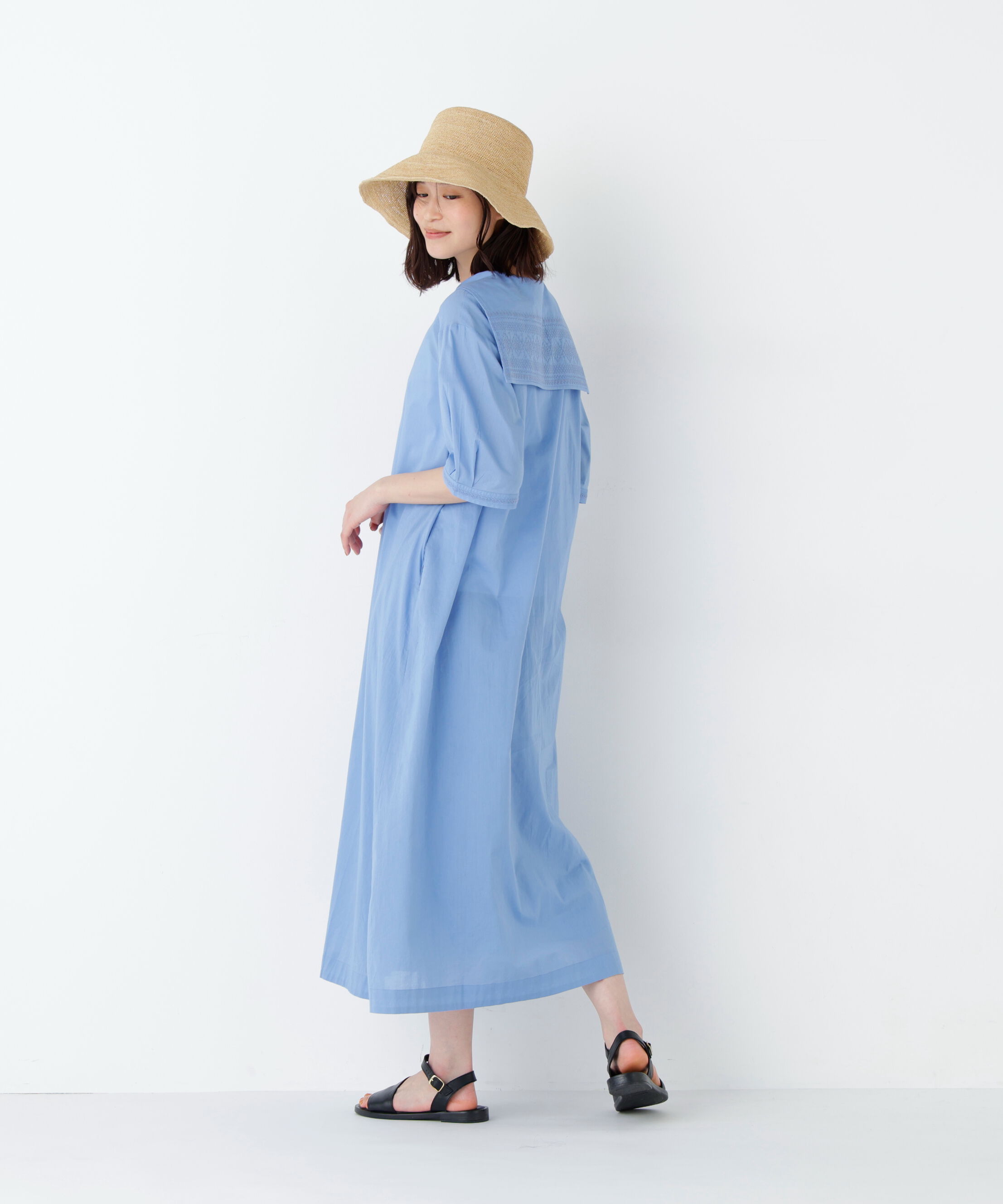  「インド刺繍セーラーカラーワンピース」|ワンピース|