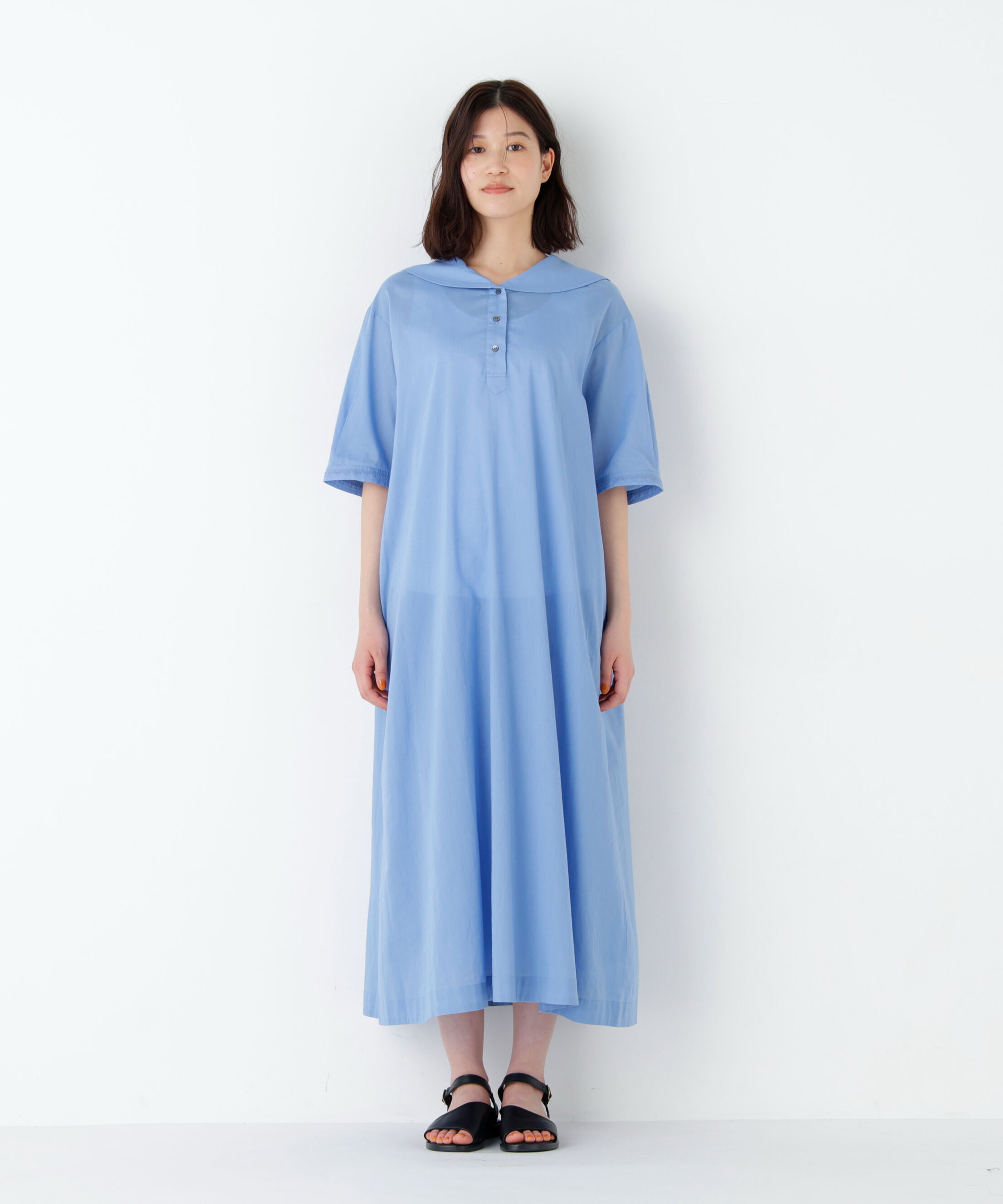  「インド刺繍セーラーカラーワンピース」|ワンピース|