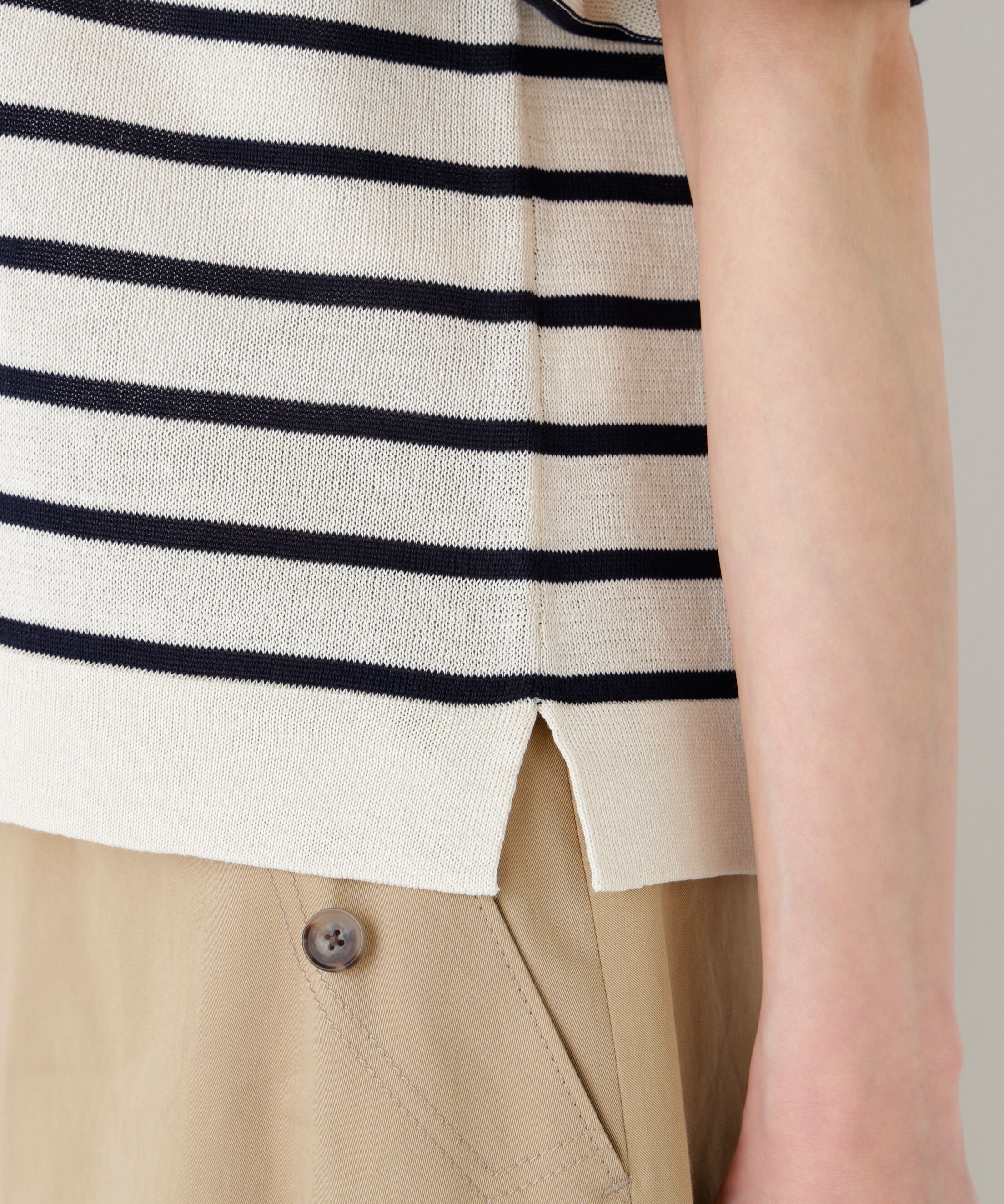  「ハイゲージギマ　クルーネックラグランプルオーバー」|ニット・セーター|