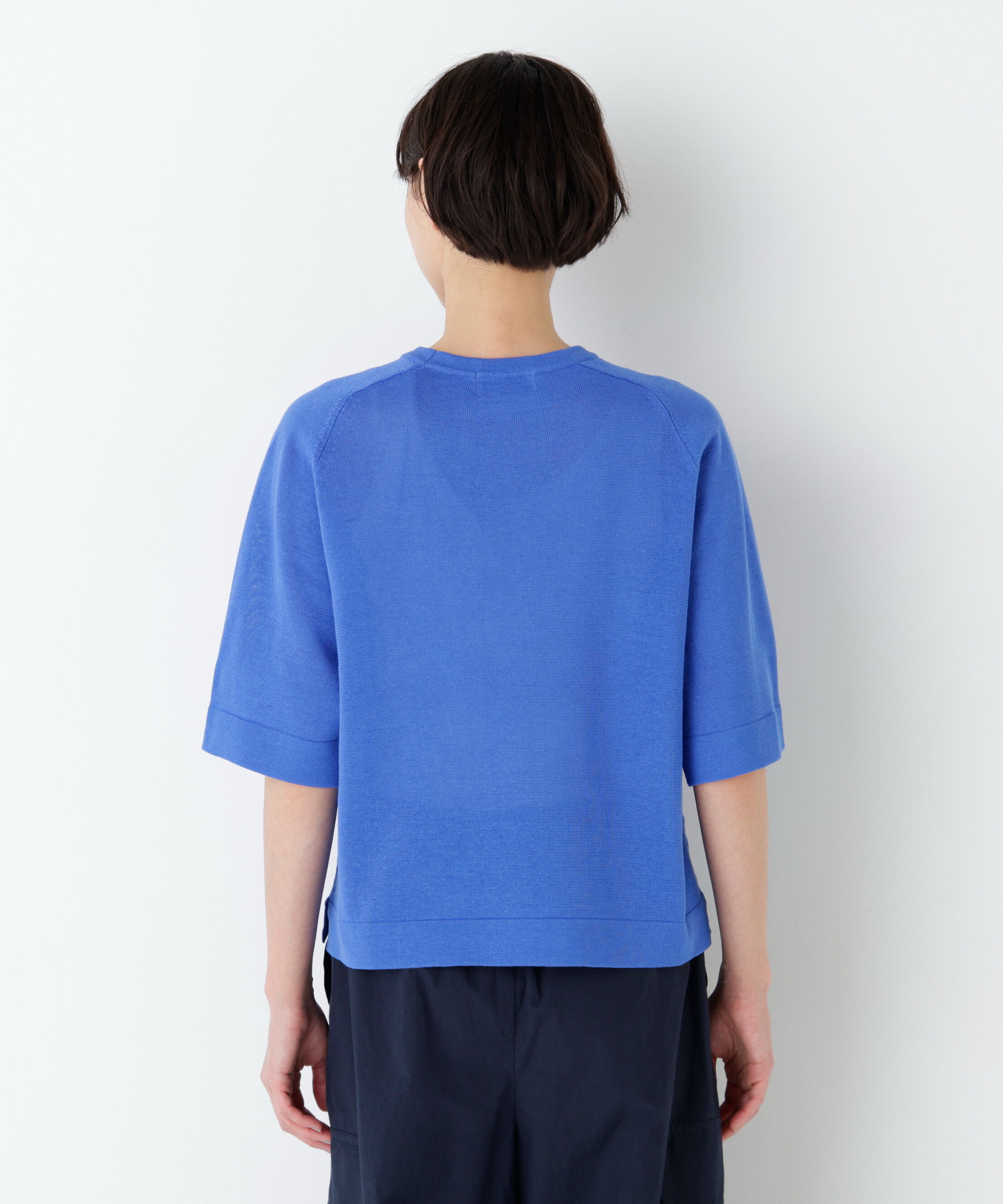  「ハイゲージギマ　クルーネックラグランプルオーバー」|ニット・セーター|