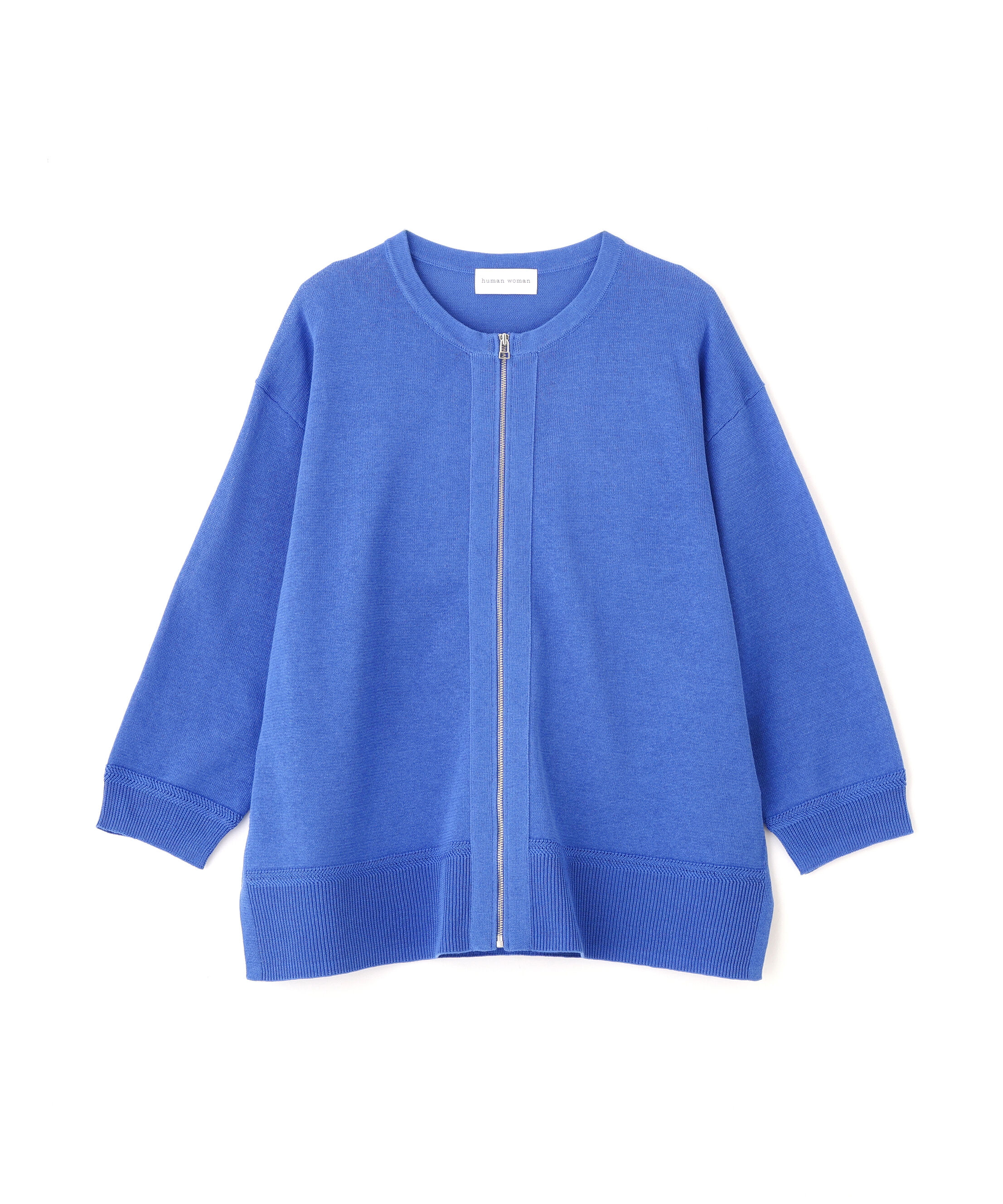  「ハイゲージギマ　ジップアップクルーカーディガン」|ニット・セーター|