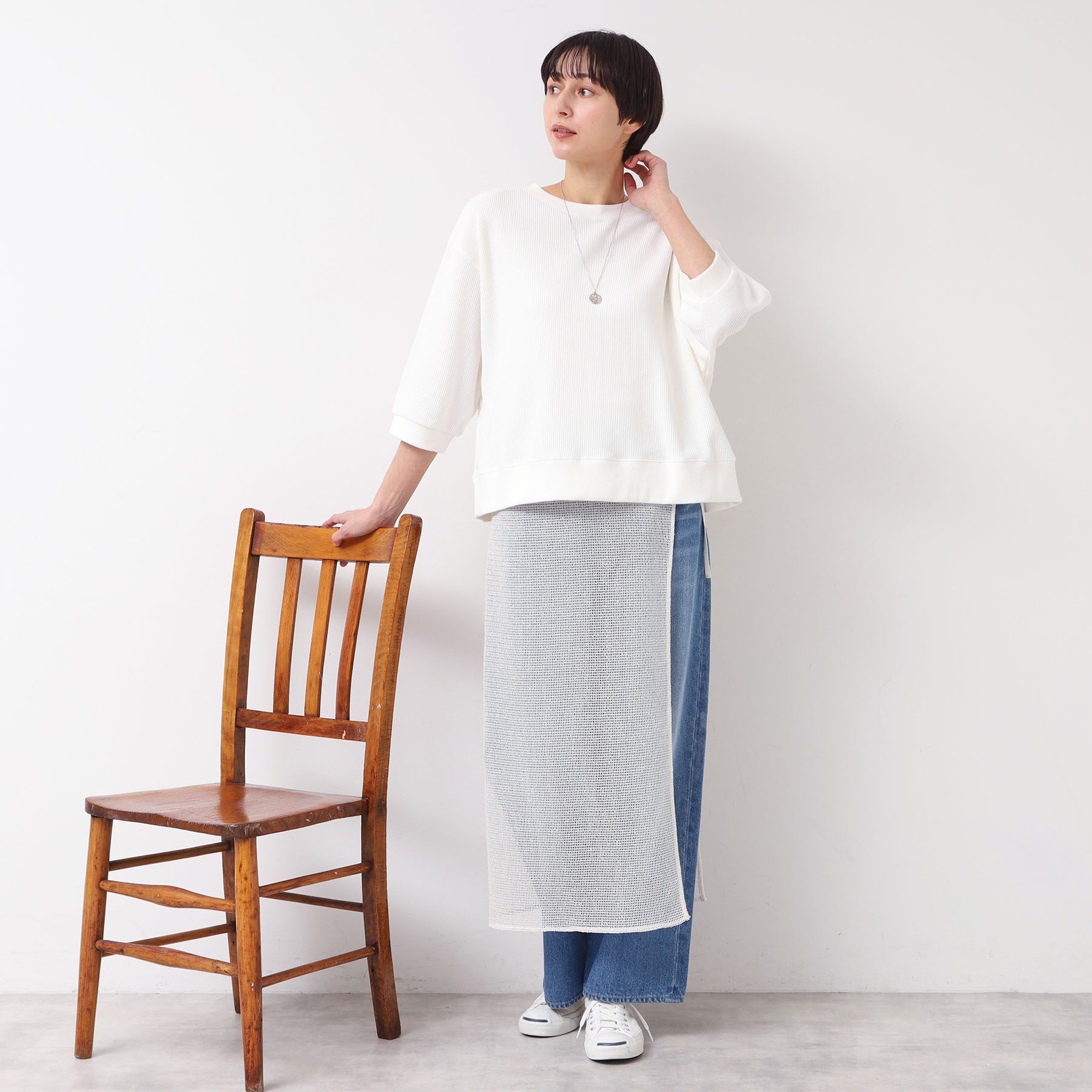 Dessin「【洗える】ラメ入りメッシュ巻きスカート」|スカート|