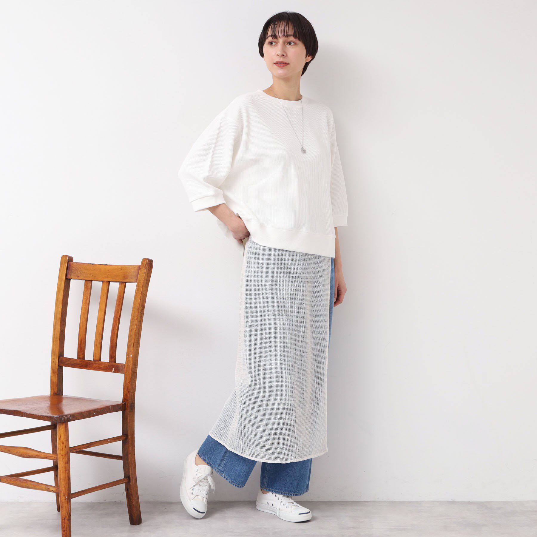 Dessin「【洗える】ラメ入りメッシュ巻きスカート」|スカート|