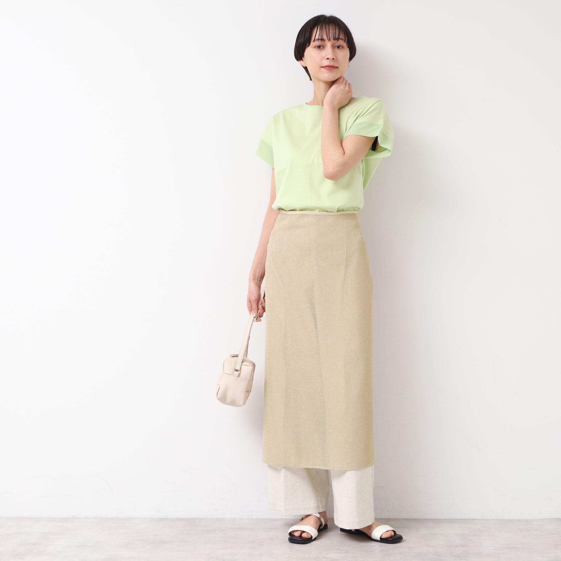 Dessin「【洗える】ラメ入りメッシュ巻きスカート」|スカート|