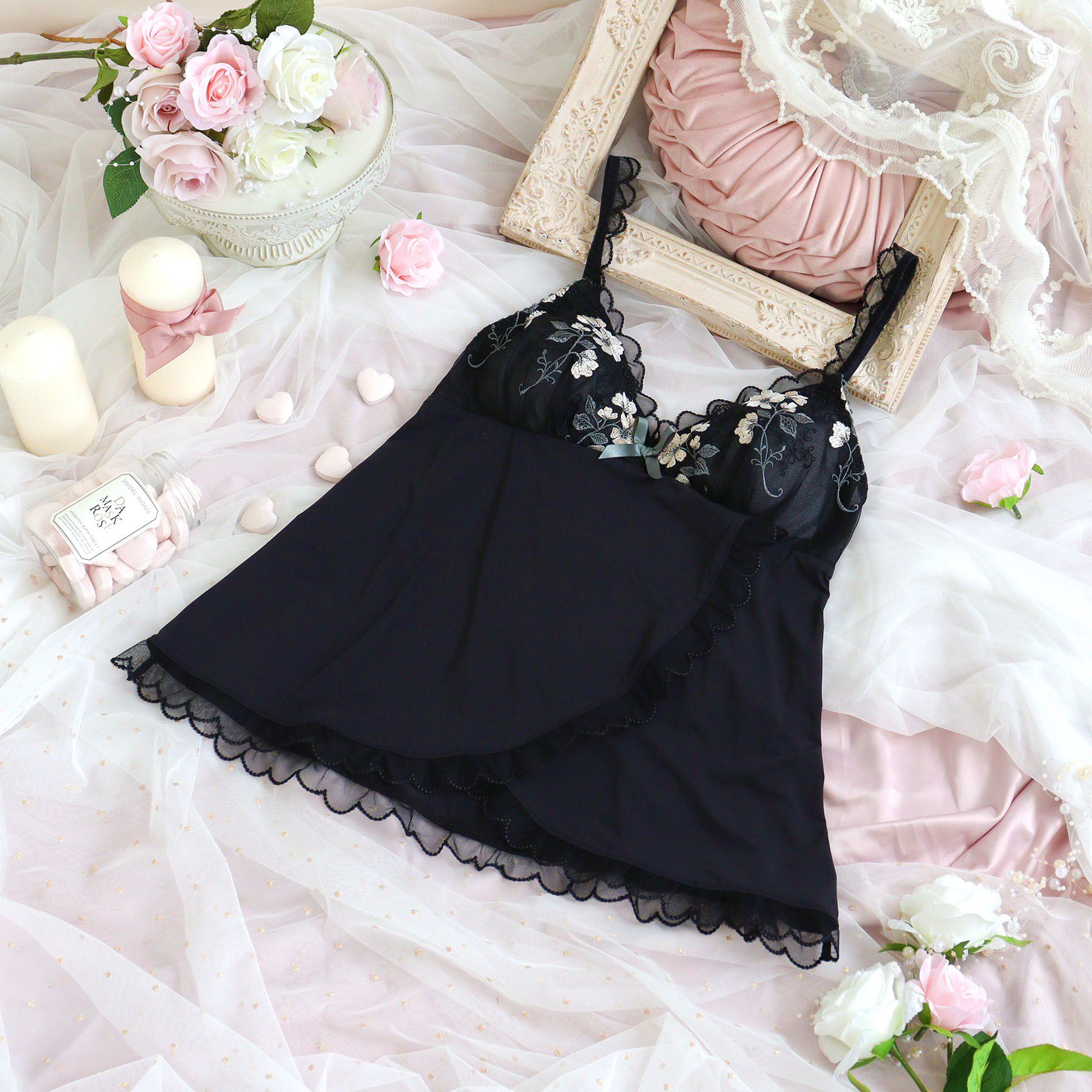 Risa Magli「プティット カップ付キャミソール」|キャミソール|ブラック(019)