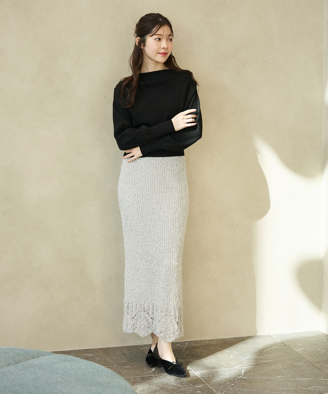 COCO DEAL「柄編みニットタイトスカート」|スカート|