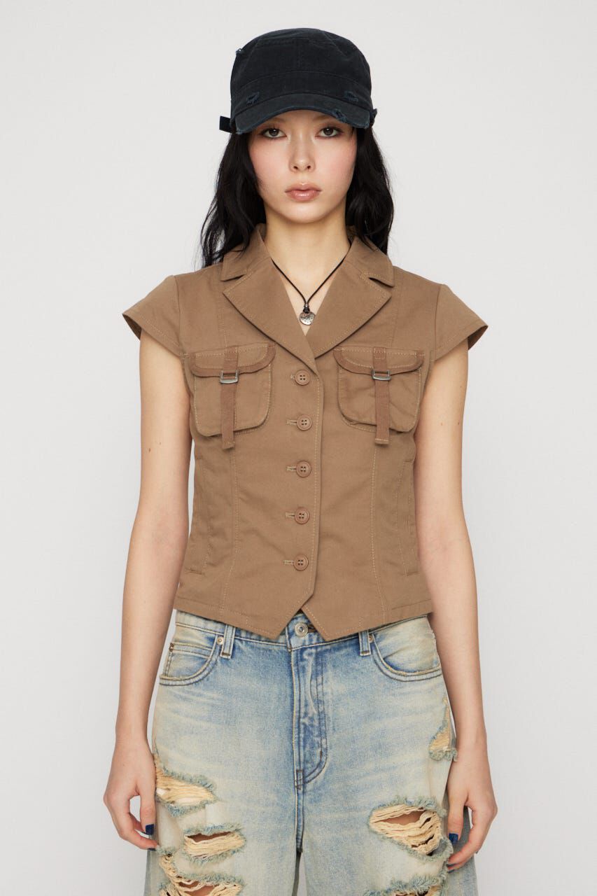 LAGUA GEM「POCKET COMPACT  SHIRT トップス」|シャツ・ブラウス|BEG