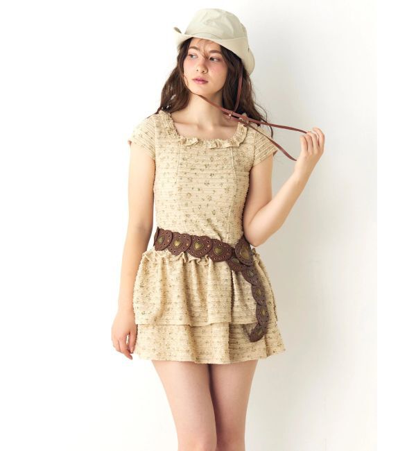 CALNAMUR「ティアードフラワーワンピース」|ワンピース|