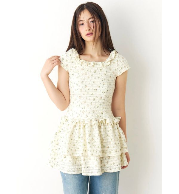 CALNAMUR「ティアードフラワーワンピース」|ワンピース|