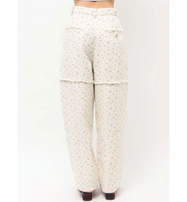 CALNAMUR「ツイルフラワーロングパンツ」|デニム|