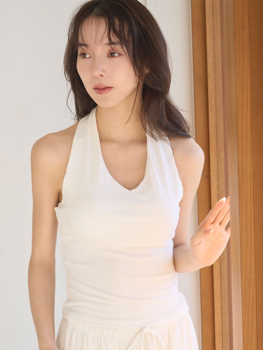 SNIDEL HOME「シルク混カットホルターネック」|ルームウェア|