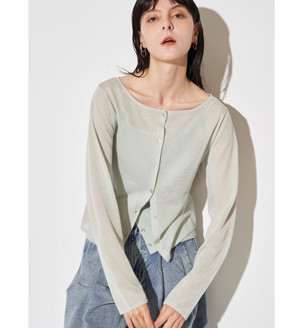 ELENDEEK「MULTI CAMI SET KT」|カーディガン|ミントグリーン