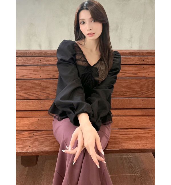 RESEXXY「シャーリングチュールチュニック」|チュニック|