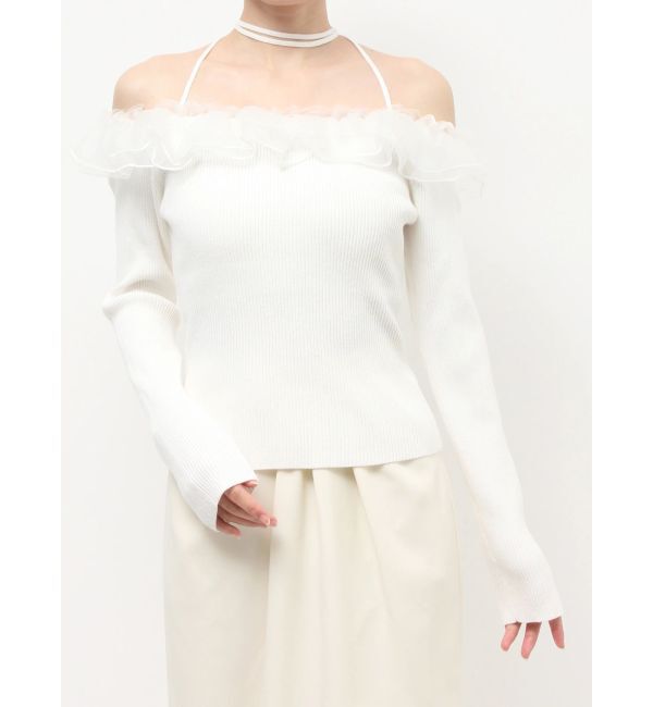 RESEXXY「シアーコンビオフショルニットトップス」|ニット・セーター|