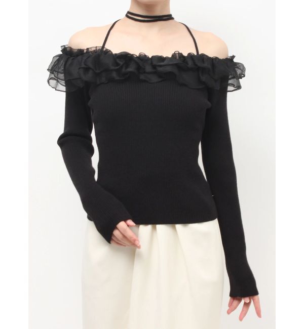 RESEXXY「シアーコンビオフショルニットトップス」|ニット・セーター|