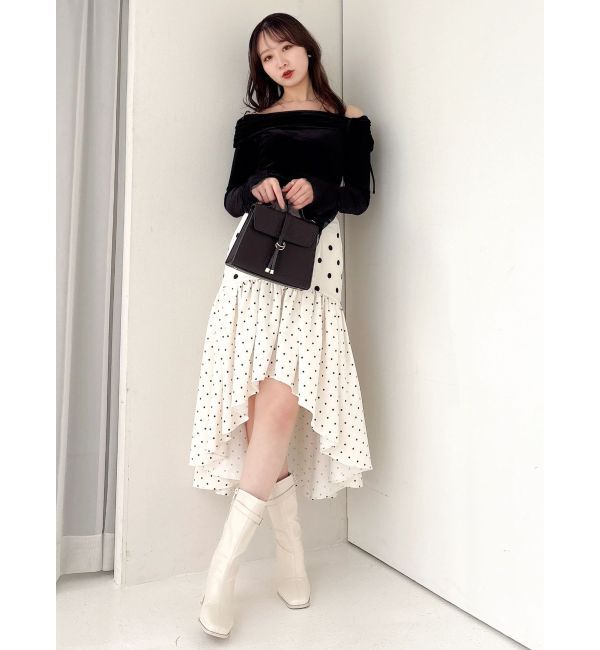 dazzlin「ドットジャカードイレヘムスカート」|スカート|