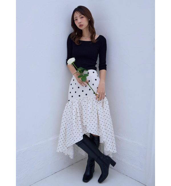 dazzlin「ドットジャカードイレヘムスカート」|スカート|