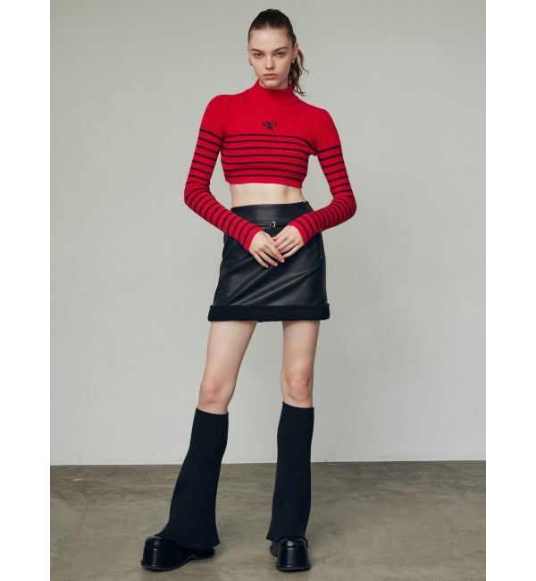 EMODA「ハイネッククロップロゴニット」|ニット・セーター|