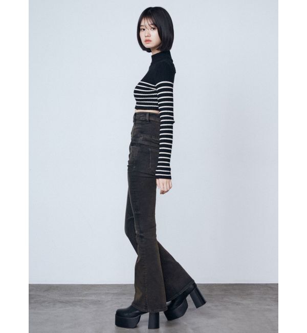 EMODA「ハイネッククロップロゴニット」|ニット・セーター|