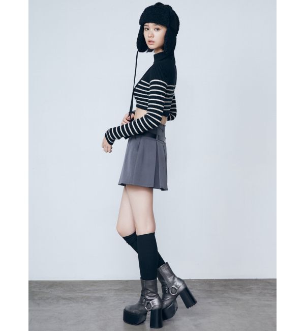 EMODA「ハイネッククロップロゴニット」|ニット・セーター|