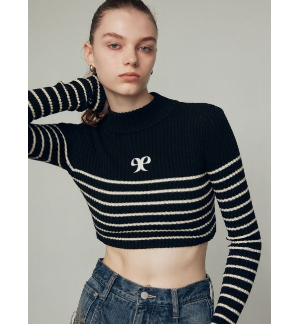 EMODA「ハイネッククロップロゴニット」|ニット・セーター|