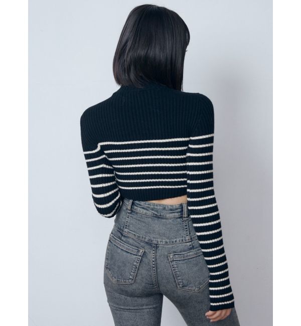 EMODA「ハイネッククロップロゴニット」|ニット・セーター|