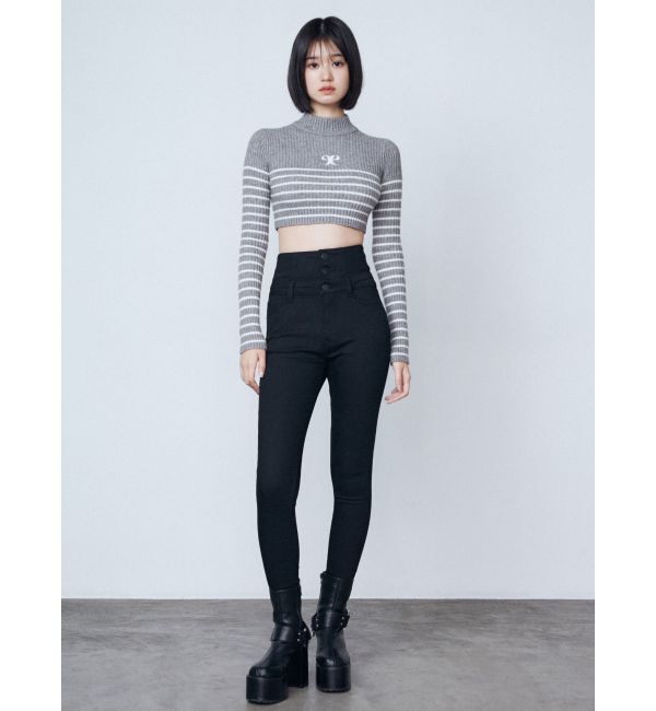 EMODA「ハイネッククロップロゴニット」|ニット・セーター|