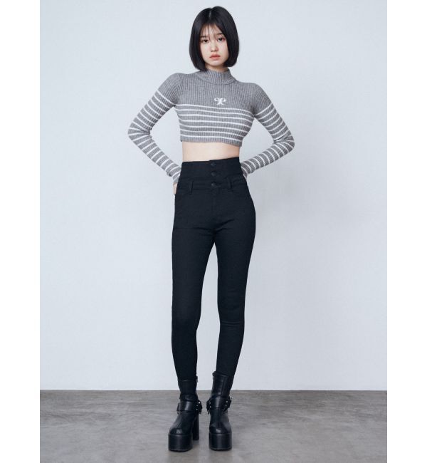 EMODA「ハイネッククロップロゴニット」|ニット・セーター|