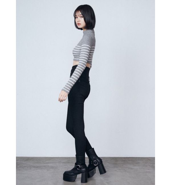 EMODA「ハイネッククロップロゴニット」|ニット・セーター|