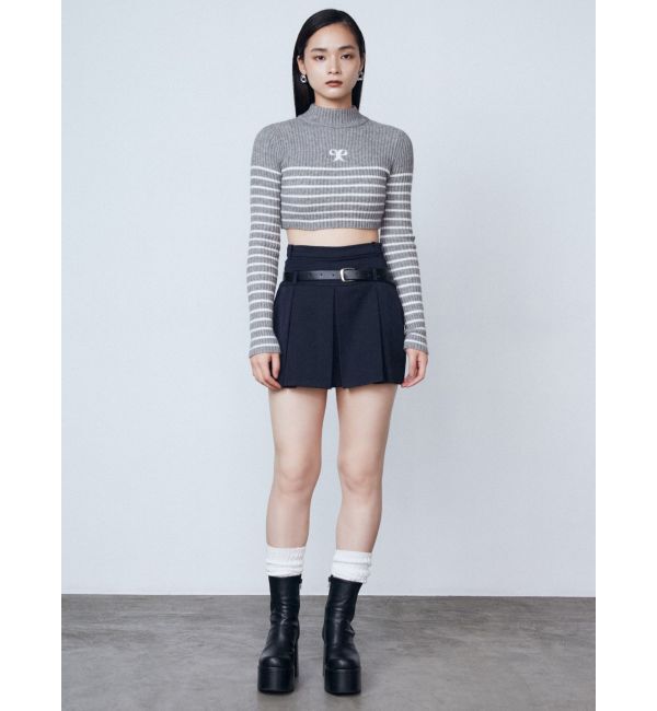 EMODA「ハイネッククロップロゴニット」|ニット・セーター|