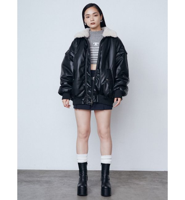 EMODA「ハイネッククロップロゴニット」|ニット・セーター|