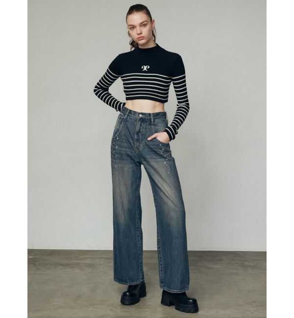 EMODA「ハイネッククロップロゴニット」|ニット・セーター|