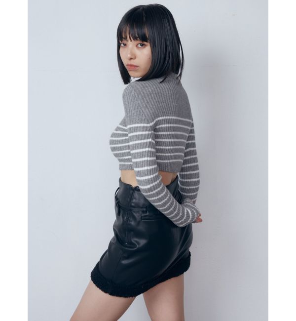 EMODA「ハイネッククロップロゴニット」|ニット・セーター|