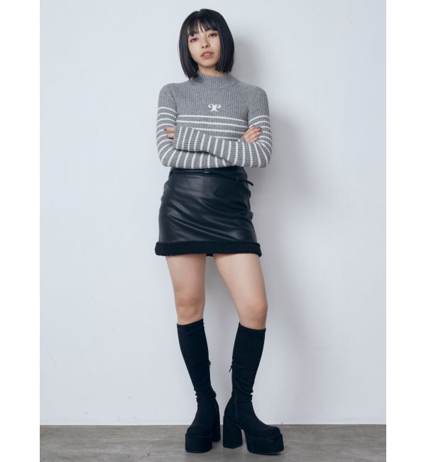 EMODA「ハイネッククロップロゴニット」|ニット・セーター|