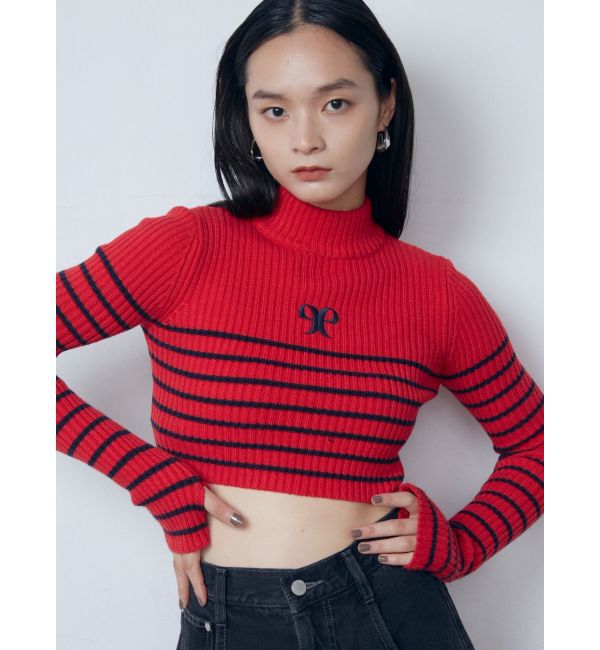 EMODA「ハイネッククロップロゴニット」|ニット・セーター|