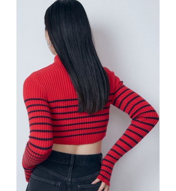 EMODA「ハイネッククロップロゴニット」|ニット・セーター|