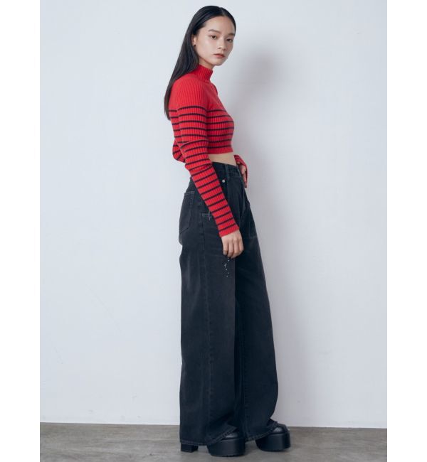 EMODA「ハイネッククロップロゴニット」|ニット・セーター|