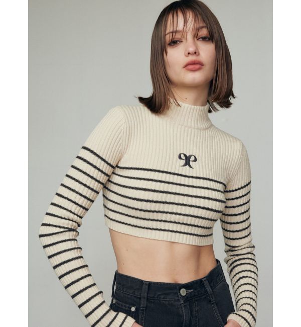 EMODA「ハイネッククロップロゴニット」|ニット・セーター|