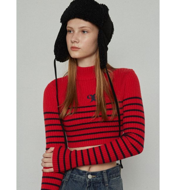 EMODA「ハイネッククロップロゴニット」|ニット・セーター|