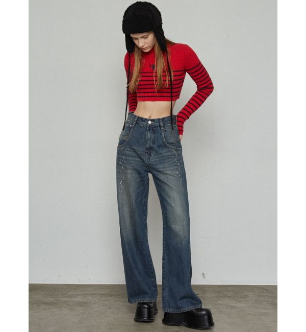 EMODA「ハイネッククロップロゴニット」|ニット・セーター|