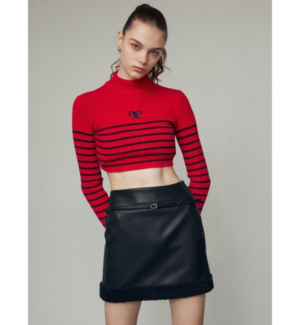 EMODA「ハイネッククロップロゴニット」|ニット・セーター|