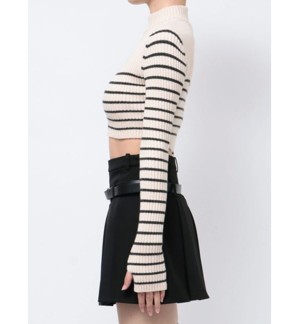 EMODA「ハイネッククロップロゴニット」|ニット・セーター|