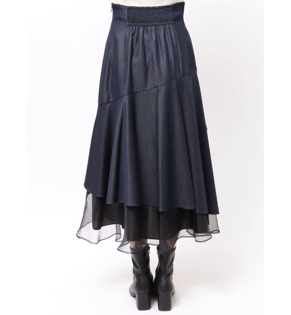 MERCURYDUO「異素材使いティアードスカート」|スカート|