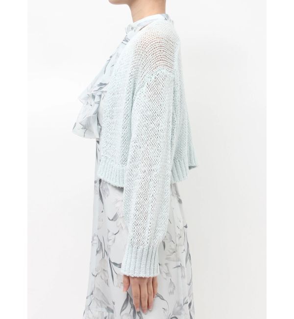 MERCURYDUO「透かし編みラメ混ボレロカーディガン」|カーディガン|