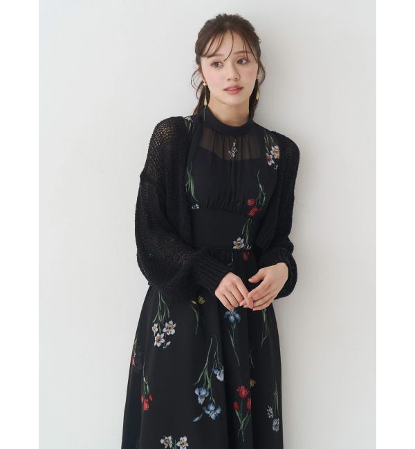 MERCURYDUO「透かし編みラメ混ボレロカーディガン」|カーディガン|