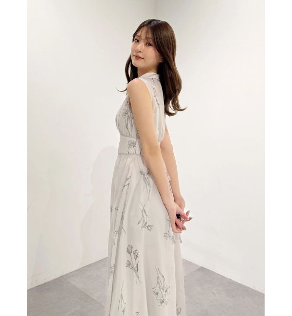 MERCURYDUO「花柄バックレースアップワンピース」|ワンピース|