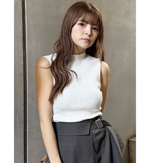 MURUA「リブデザインハイネックノースリーブニット」|ニット・セーター|