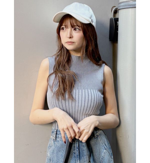 MURUA「リブデザインハイネックノースリーブニット」|ニット・セーター|