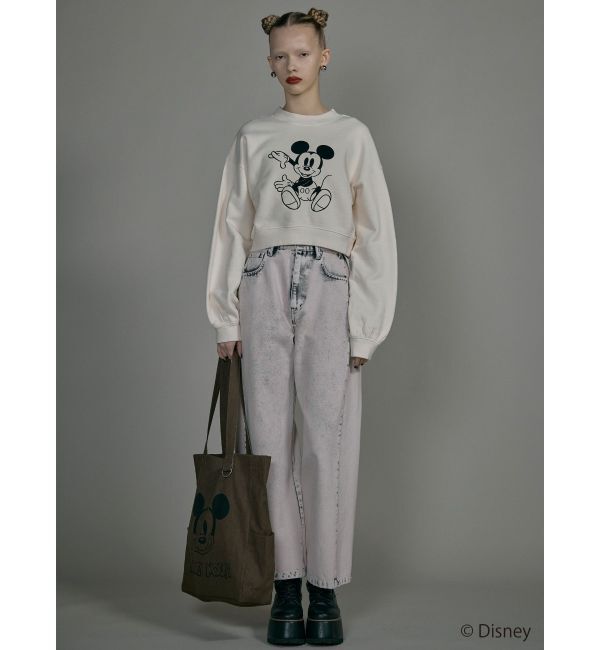 MURUA「【ミッキーマウス】フロッキーデザインスウェット」|スウェット・ジャージ|